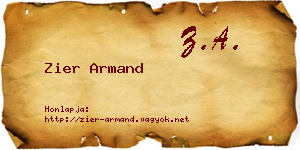 Zier Armand névjegykártya